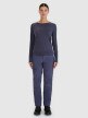 Damski longsleeve trekkingowy 4F 4FWSS25TFLOF332 - granatowy