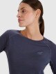 Damski longsleeve trekkingowy 4F 4FWSS25TFLOF332 - granatowy