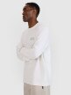 Męski longsleeve oversize 4F 4FWSS25TLONM390 - biały