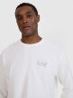 Męski longsleeve oversize 4F 4FWSS25TLONM390 - biały