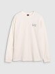 Męski longsleeve oversize 4F 4FWSS25TLONM390 - biały