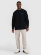 Męski longsleeve oversize 4F 4FWSS25TLONM390 - czarny