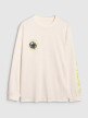 Męski longsleeve z nadrukiem 4F 4FWSS25TLONM392 - biały