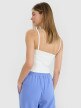 Damski crop-top na ramiączkach 4F 4FWSS25TSLEF127 - biały