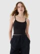 4F Damski croptop na ramiączkach 4F 4FWSS25TSLEF127  czarny Czarny