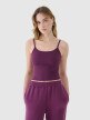 Damski crop-top na ramiączkach 4F 4FWSS25TSLEF127 - fioletowy
