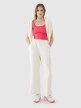 Damski crop-top na ramiączkach 4F 4FWSS25TSLEF127 - różowy