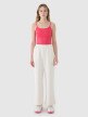 Damski crop-top na ramiączkach 4F 4FWSS25TSLEF127 - różowy