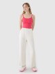 Damski crop-top na ramiączkach 4F 4FWSS25TSLEF127 - różowy