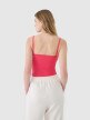 Damski crop-top na ramiączkach 4F 4FWSS25TSLEF127 - różowy