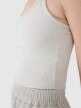 Damski crop-top na ramiączkach 4F 4FWSS25TSLEF127 - szary