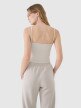Damski crop-top na ramiączkach 4F 4FWSS25TSLEF127 - szary