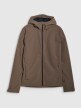 Męski softshell z kapturem 4F 4FWSS25TSOFM324 - brązowy