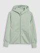 Damska bluza dresowa rozpinana z kapturem 4F 4FWSS25TSWSF1561 - zielona