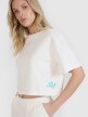 Damski t-shirt crop top 4F 4FWSS25TTSHF1977 - biały