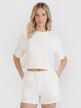 4F Damski tshirt crop top 4F 4FWSS25TTSHF1977  biały Biały