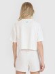 Damski t-shirt crop top 4F 4FWSS25TTSHF1977 - biały