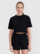 Damski t-shirt crop top 4F 4FWSS25TTSHF1977 - czarny
