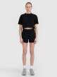 Damski t-shirt crop top 4F 4FWSS25TTSHF1977 - czarny