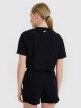 Damski t-shirt crop top 4F 4FWSS25TTSHF1977 - czarny