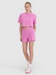Damski t-shirt crop top 4F 4FWSS25TTSHF1977 - różowy