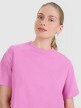 Damski t-shirt crop top 4F 4FWSS25TTSHF1977 - różowy