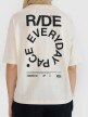 Damski t-shirt z nadrukiem oversize 4F 4FWSS25TTSHF1993 - biały
