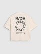 Damski t-shirt z nadrukiem oversize 4F 4FWSS25TTSHF1993 - biały