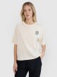 Damski t-shirt z nadrukiem oversize 4F 4FWSS25TTSHF1993 - biały
