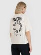 Damski t-shirt z nadrukiem oversize 4F 4FWSS25TTSHF1993 - biały