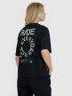 Damski t-shirt z nadrukiem oversize 4F 4FWSS25TTSHF1993 - czarny