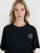 Damski t-shirt z nadrukiem oversize 4F 4FWSS25TTSHF1993 - czarny