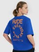 4F Damski tshirt z nadrukiem oversize 4F 4FWSS25TTSHF1993  niebieski Niebieski