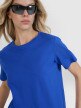 Damski t-shirt z nadrukiem oversize 4F 4FWSS25TTSHF2238 - niebieski