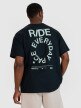 Męski t-shirt oversize z nadrukiem 4F 4FWSS25TTSHM1979 - czarny