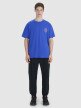 Męski t-shirt oversize z nadrukiem 4F 4FWSS25TTSHM1979 - niebieski
