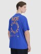 4F Męski tshirt oversize z nadrukiem 4F 4FWSS25TTSHM1979  niebieski Niebieski