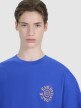 Męski t-shirt oversize z nadrukiem 4F 4FWSS25TTSHM1979 - niebieski