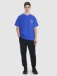 Męski t-shirt oversize z nadrukiem 4F 4FWSS25TTSHM1979 - niebieski