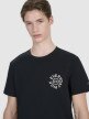 4F Męski tshirt z nadrukiem 4F 4FWSS25TTSHM1980  czarny Czarny