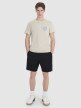 Męski t-shirt z nadrukiem 4F 4FWSS25TTSHM1980 - beżowy