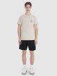 Męski t-shirt z nadrukiem 4F 4FWSS25TTSHM1980 - beżowy