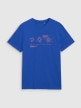 Męski t-shirt z nadrukiem 4F 4FWSS25TTSHM1982 - niebieski