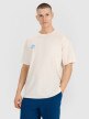 4F Męski tshirt oversize z nadrukiem 4F 4FWSS25TTSHM1985  beżowy Beżowy