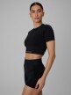 mini: Damski crop top treningowy 4F 4FWSS26TFTSF1813 - czarny (3)