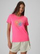 mini: Damski t-shirt z nadrukiem 4F 4FWSS26TTSHF2718 - różowy (1)