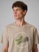 mini: Męski t-shirt z nadrukiem 4F 4FWSS26TTSHM2822 - beżowy (3)