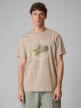  4F Męski tshirt z nadrukiem 4F 4FWSS26TTSHM2822  beżowy Beżowy