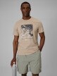  4F Męski tshirt z nadrukiem 4F 4FWSS26TTSHM2825  beżowy Beżowy