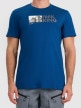  4F Męski tshirt z nadrukiem 4F 4FWSS26TTSHM3321  granatowy Granatowy